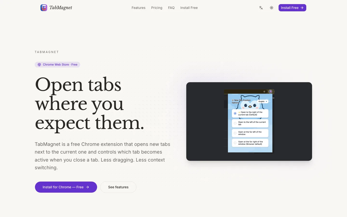 TabMagnet 网站截图